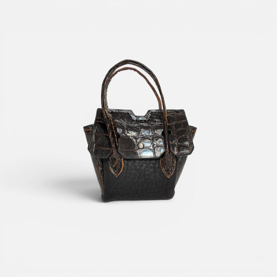 Mini sac MRLM — Alligator chocolat