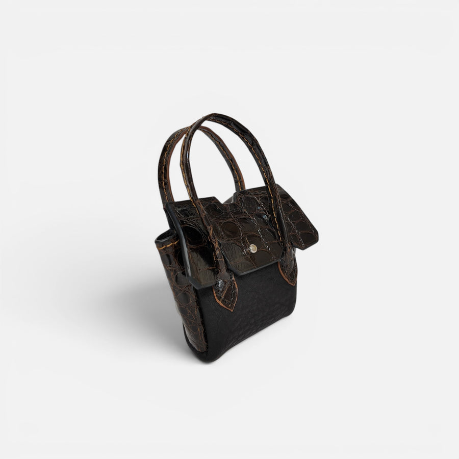 Mini sac MRLM — Alligator chocolat