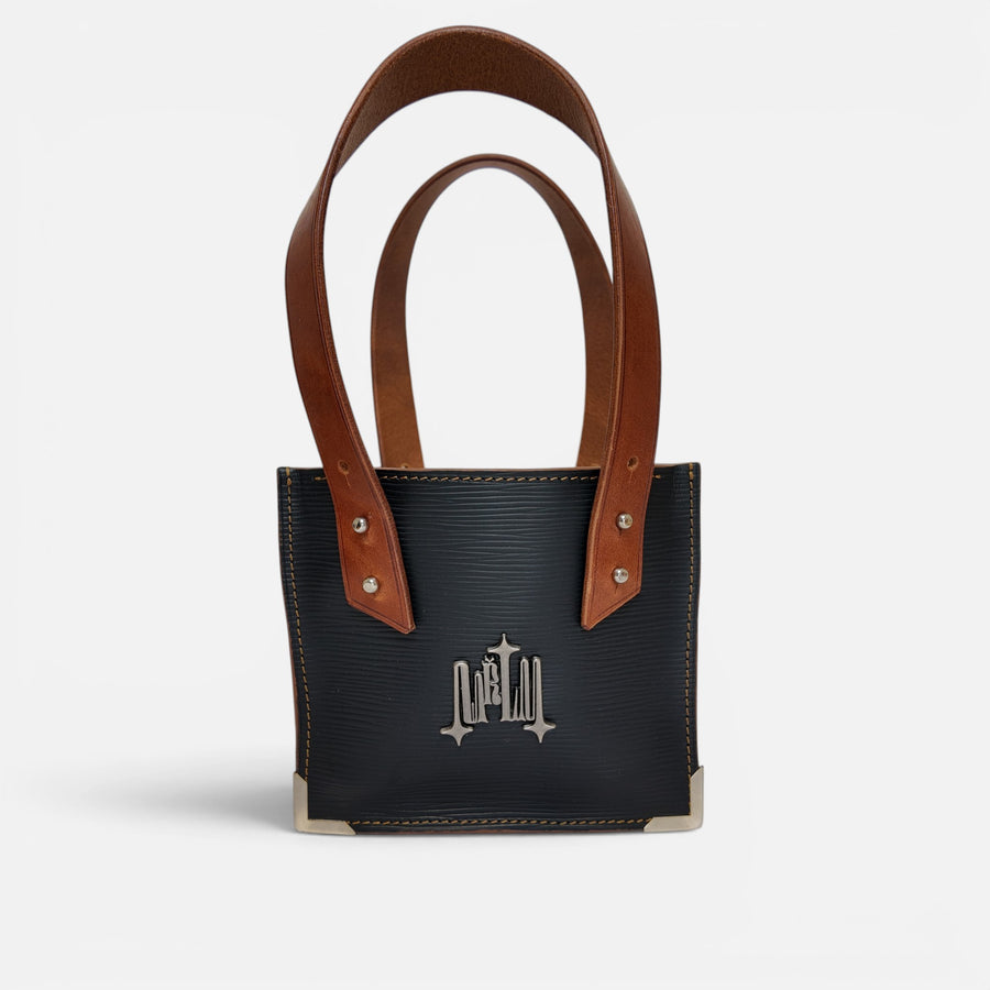 Sac à poignée amovible — Noir & Cognac