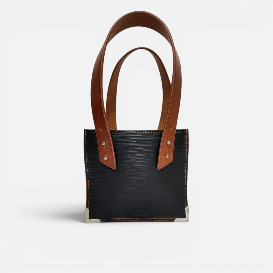 Sac à poignée amovible — Noir & Cognac