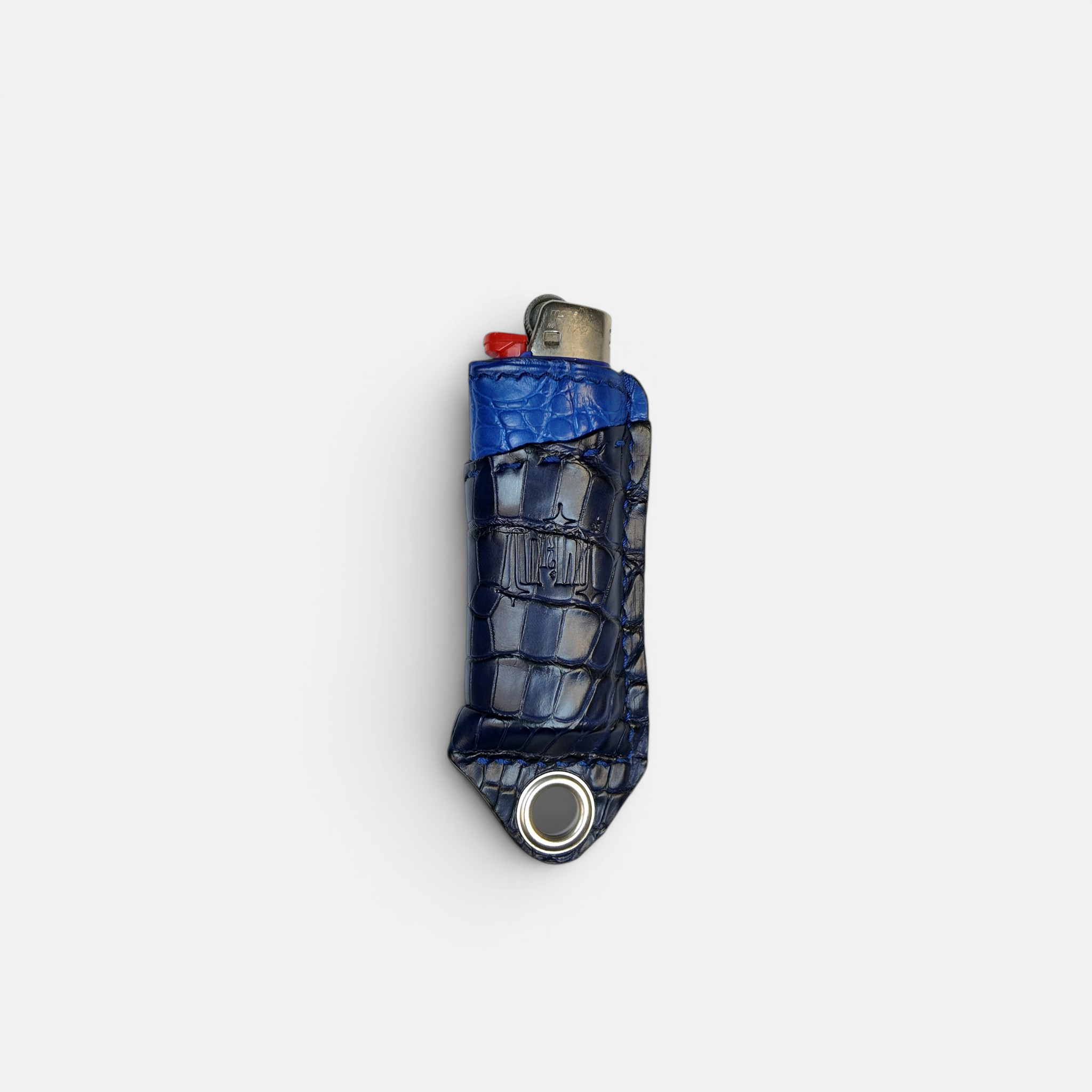 Étui à briquet bicolore en cuir d'alligator, vue alternative