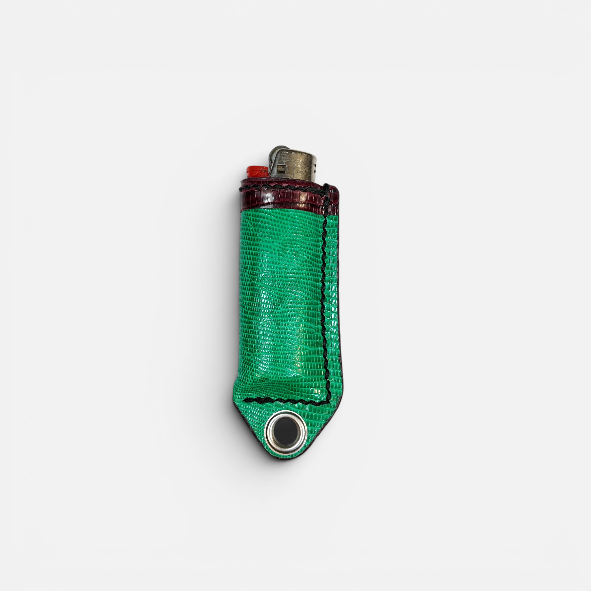 Étui à briquet en cuir de lézard vert, vue alternative
