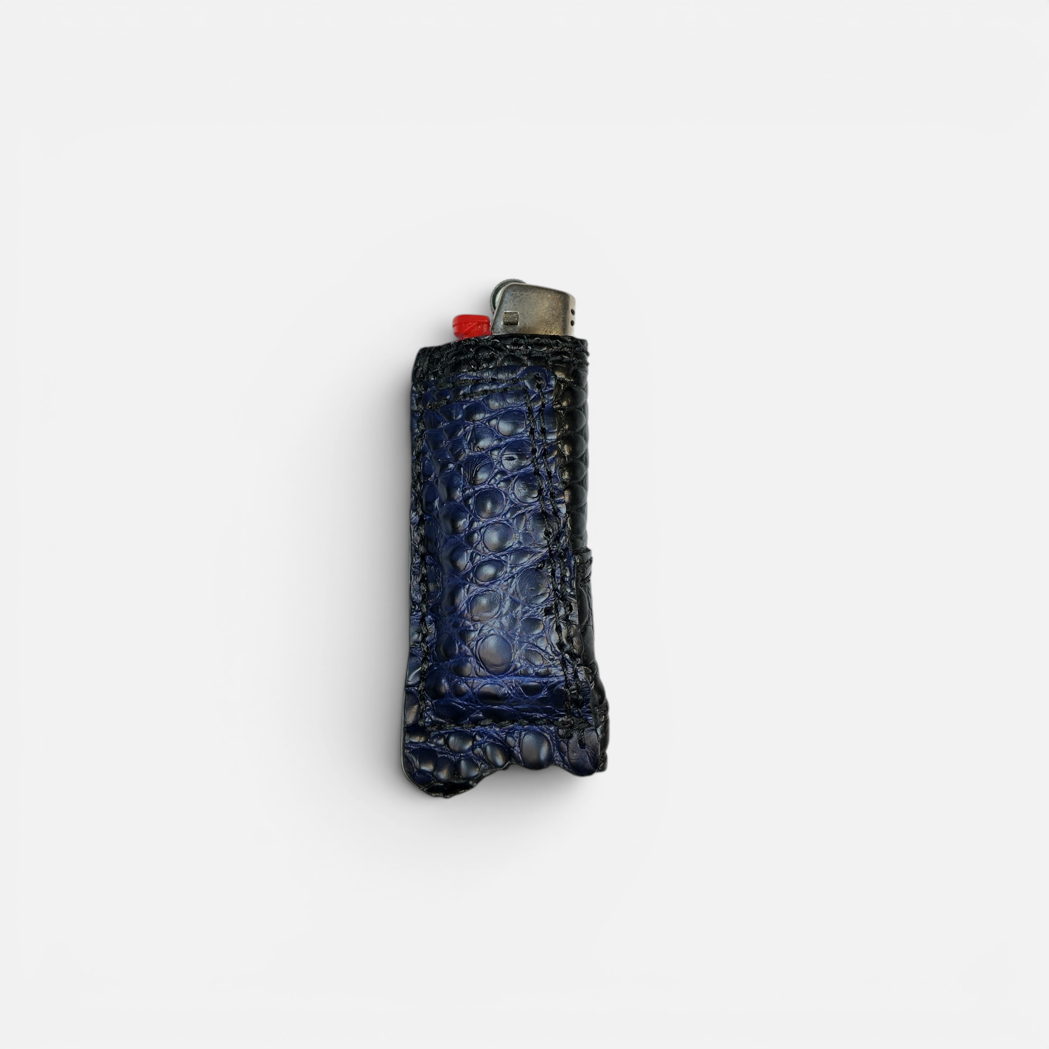 Étui à briquet bicolore en cuir d'alligator doublé, vue alternative