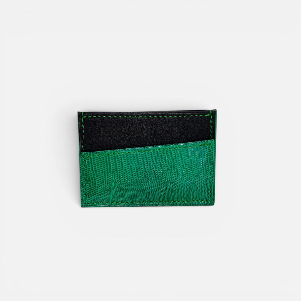 Porte-cartes bicolore — Vachette & Lézard Vert