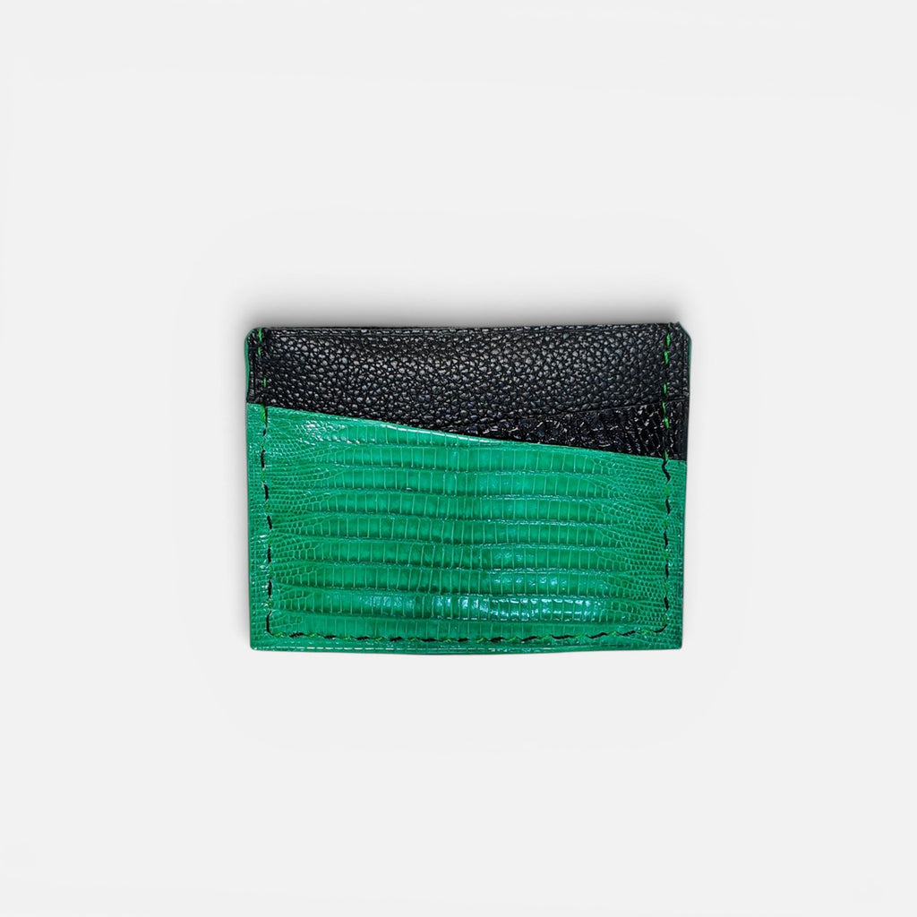 Porte-cartes tricolore — Vachette, Lézard & Patte d'Autruche