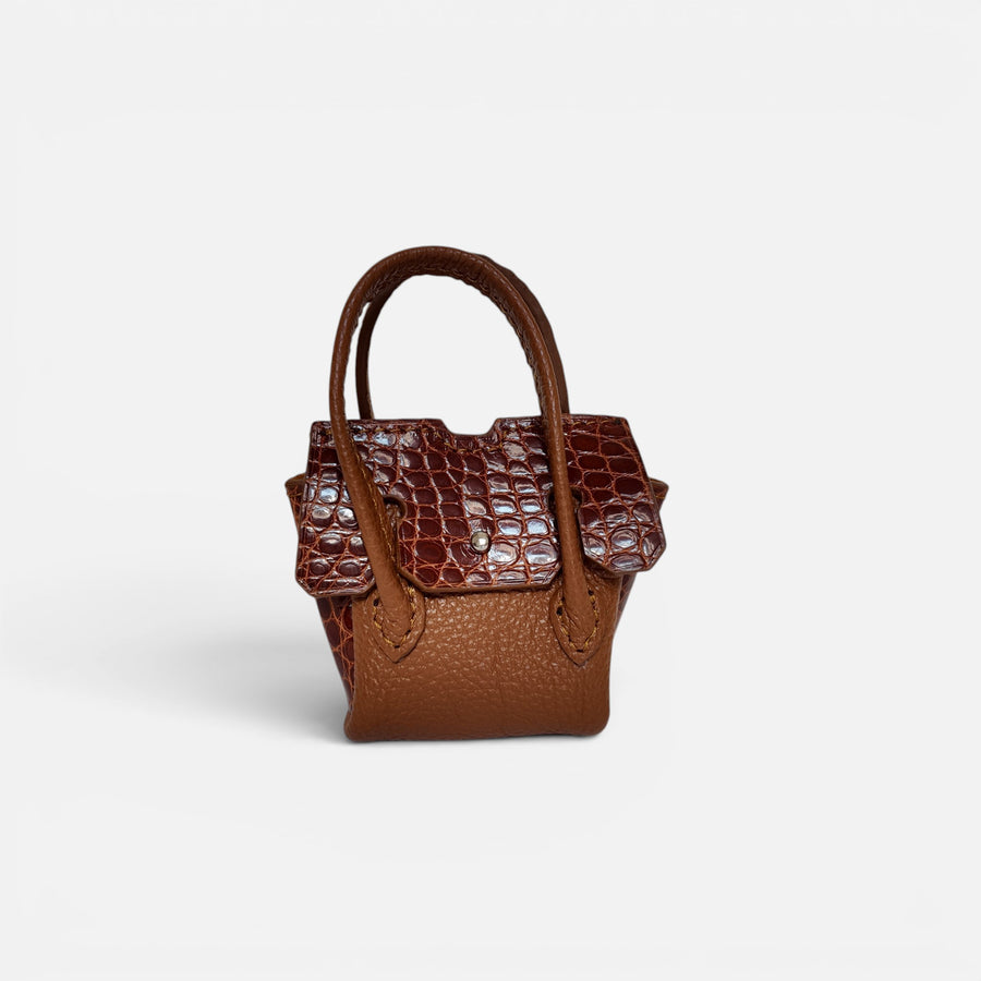 Mini sac MRLM — Alligator Cognac