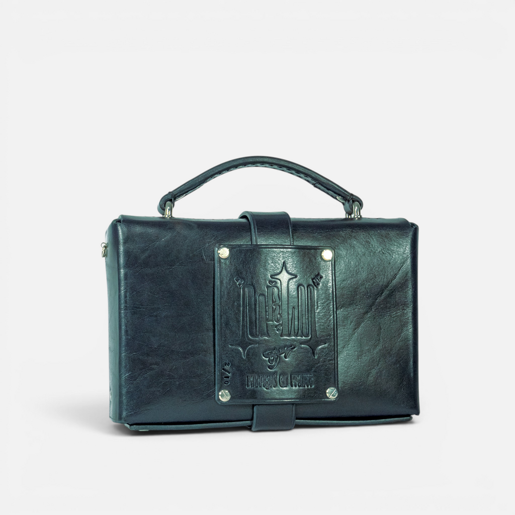 Sac DILI Bleu Marine en cuir pleine fleur, vue de dos
