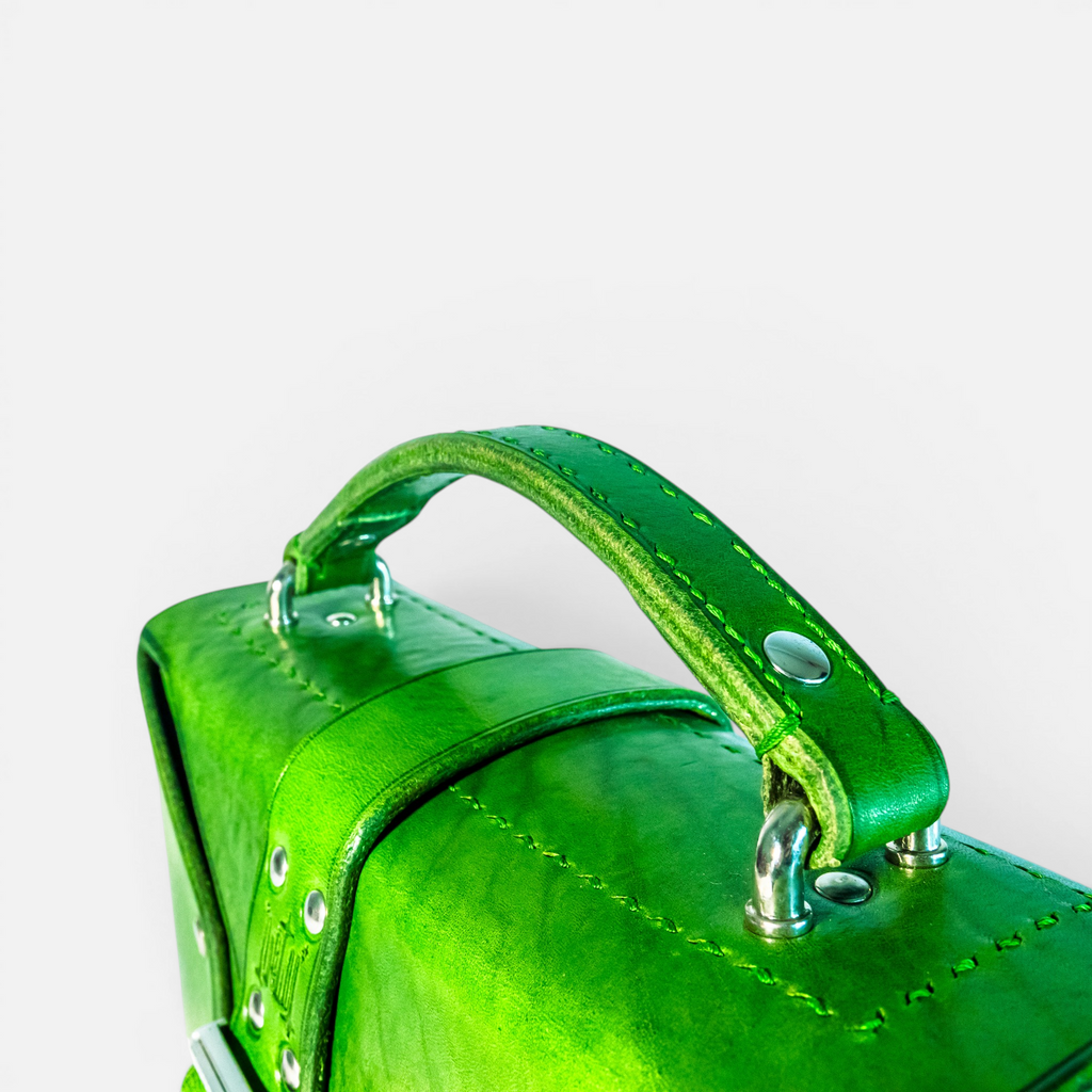 Sac DILI Vert en cuir pleine fleur, vue d'ensemble